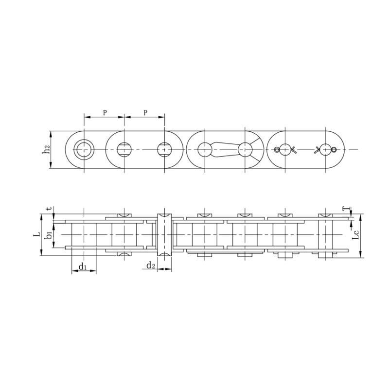 Valčekové reťaze s rovnou bočnou doskou ( séria A )