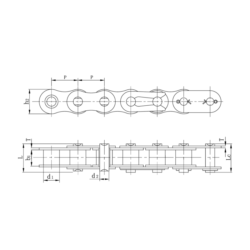 Valčekové reťaze série pre veľké zaťaženie