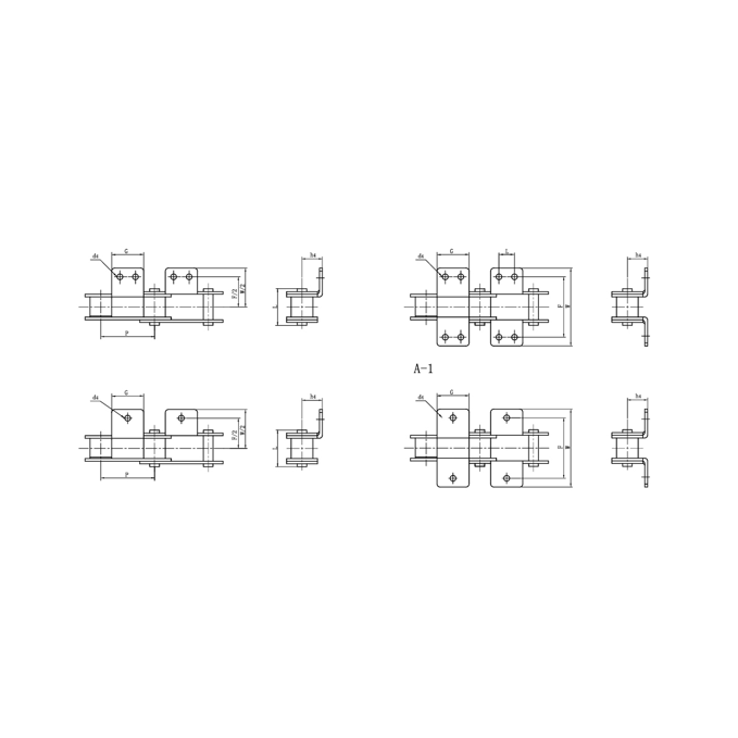 Prídavné zariadenia s dvojitým sklonom dopravníkových reťazí