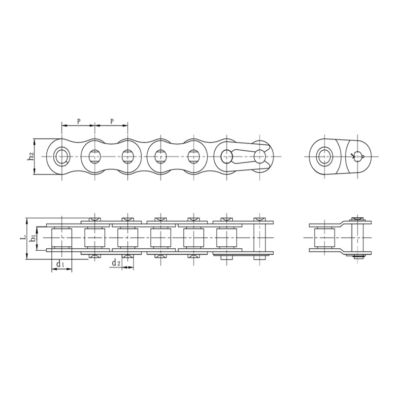 Presné valčekové reťaze z nehrdzavejúcej ocele s krátkym rozstupom