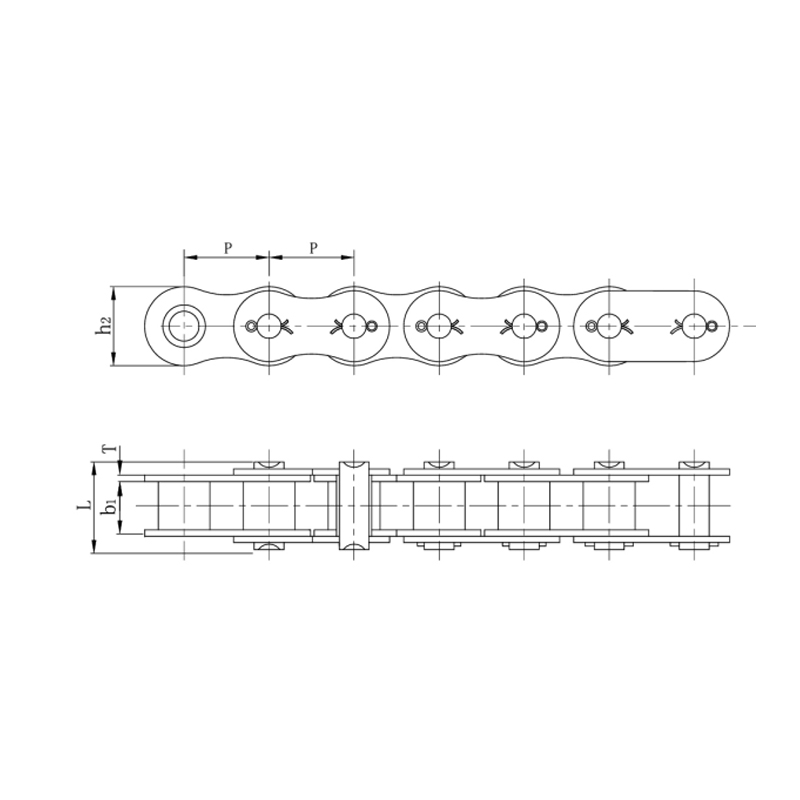 Presné valčekové reťaze s vrúbkovaným typom ( séria A )