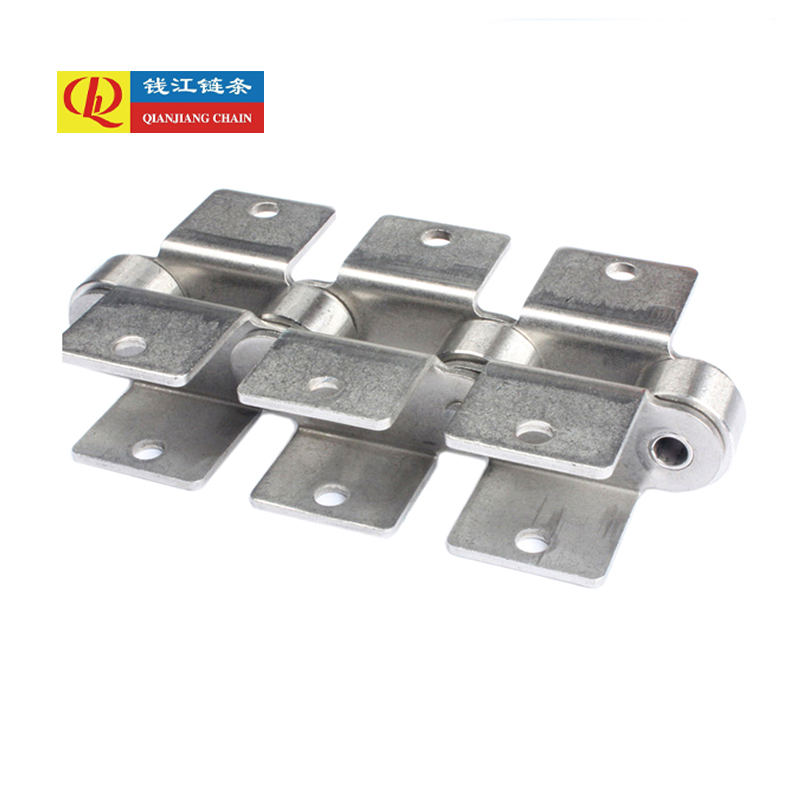 Prídavné zariadenia na reťaze dopravníkov s dvojitým rozstupom z nehrdzavejúcej ocele