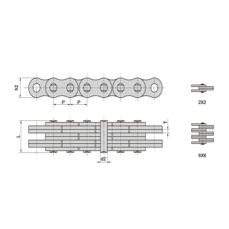 (séria LL) Listové reťaze s nízkou údržbou a vysokou stabilitou