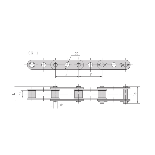 Dvojité dopravníkové reťaze so stredovými otvormi