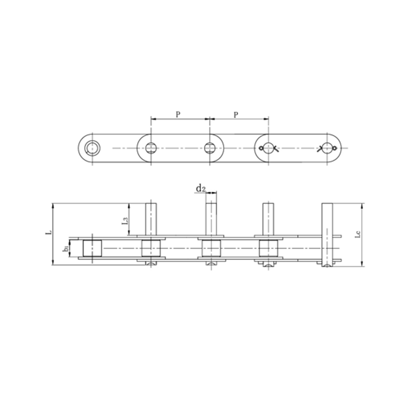 Dvojité dopravníkové reťaze s predĺženými čapmi